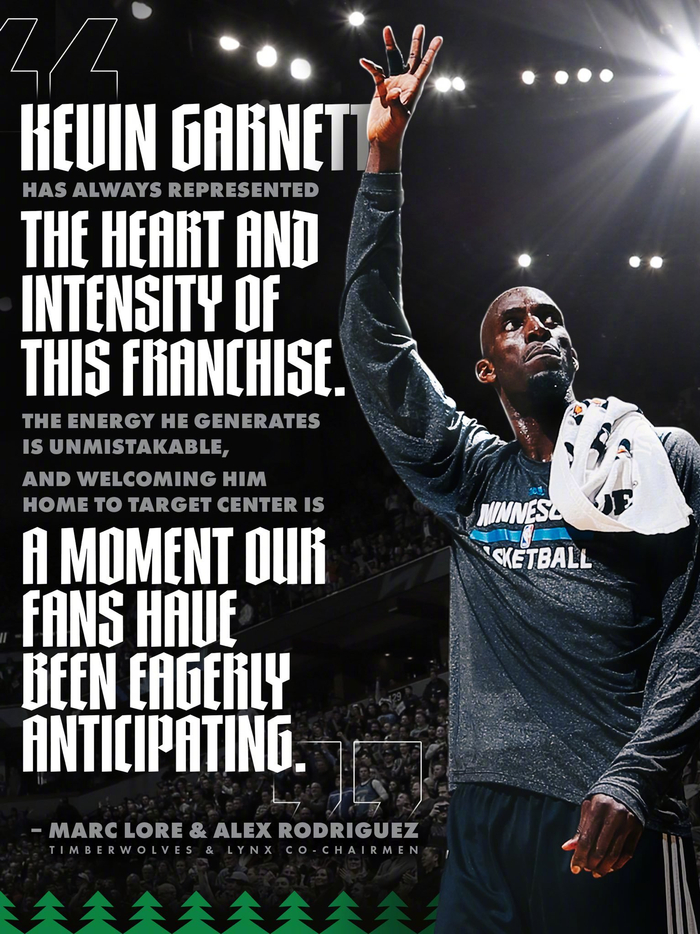 加内特时隔8年重返标靶中心观战森林狼收官战